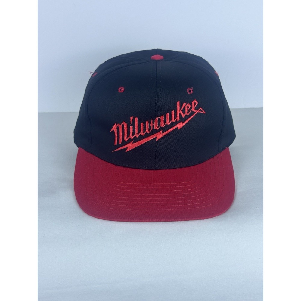 Vintage 90's Milwaukee Script SnapBack Trucker Hat Cap Sears Power Tools